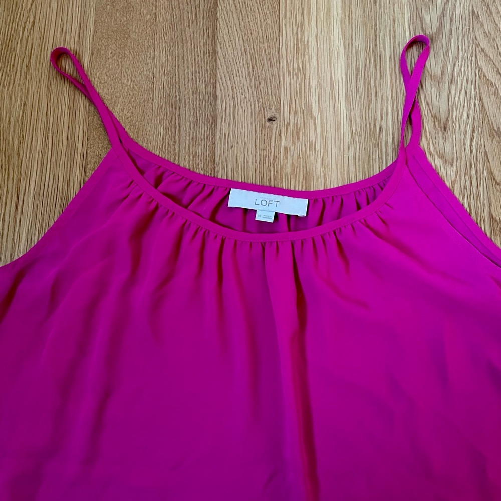 LOFT Pink Sleeveless Blouse Size M - Picture 6 of 7